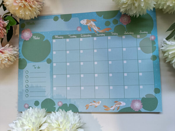 Månedlig kalender blok - Åkande design